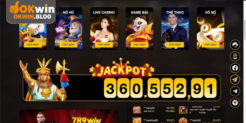 Các dòng game hot tại 789WIN được yêu thích